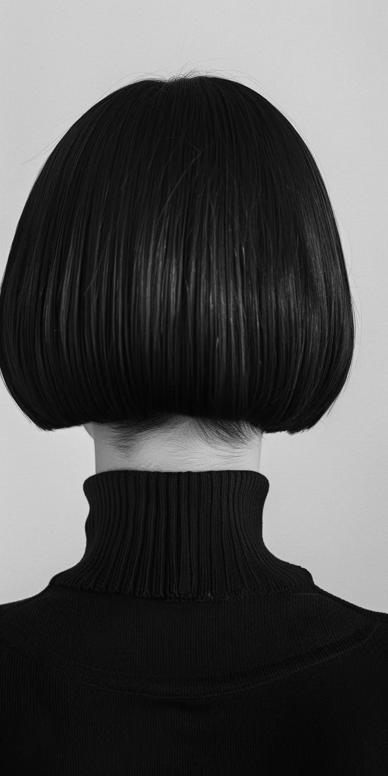 short bob with fringe Asymmetric cut, Bob Chignon, Japanese women's hairstyles, Tonsure