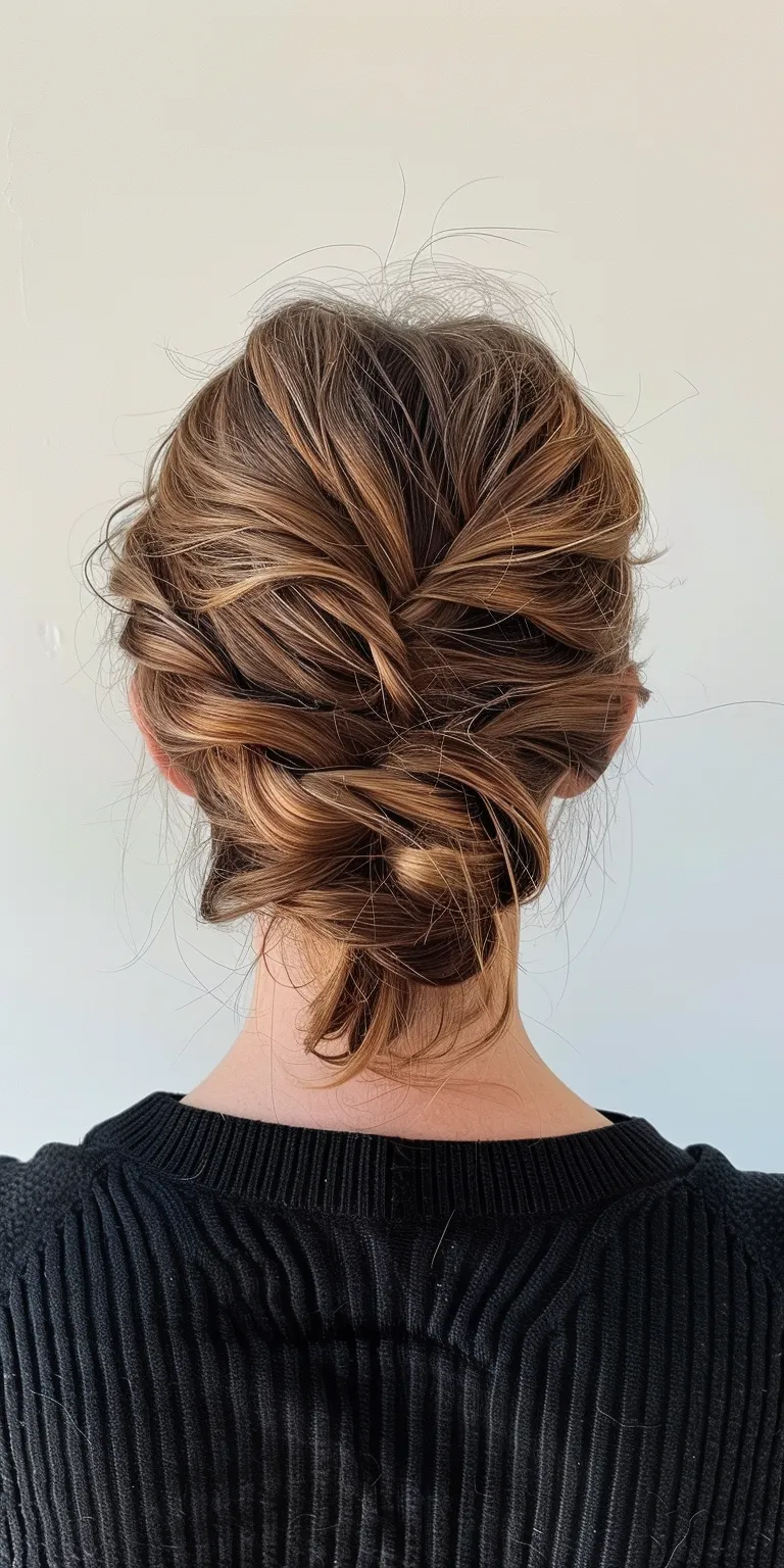 simple braid hairstyles Updo, French twist, Waterfall braids, Chignon