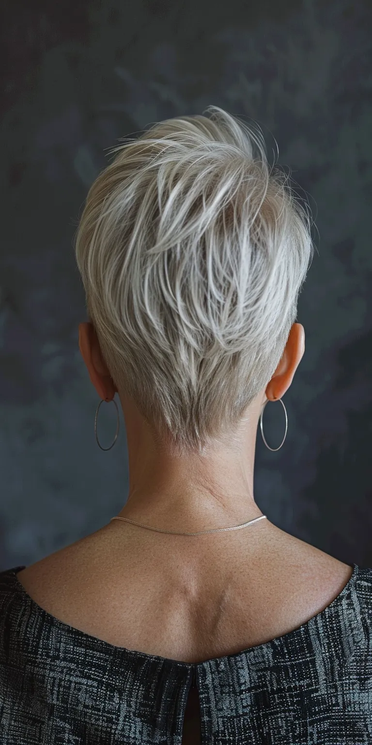 short hair styles Asymmetric cut, Short brush Digital perm, Pixie Pompadour