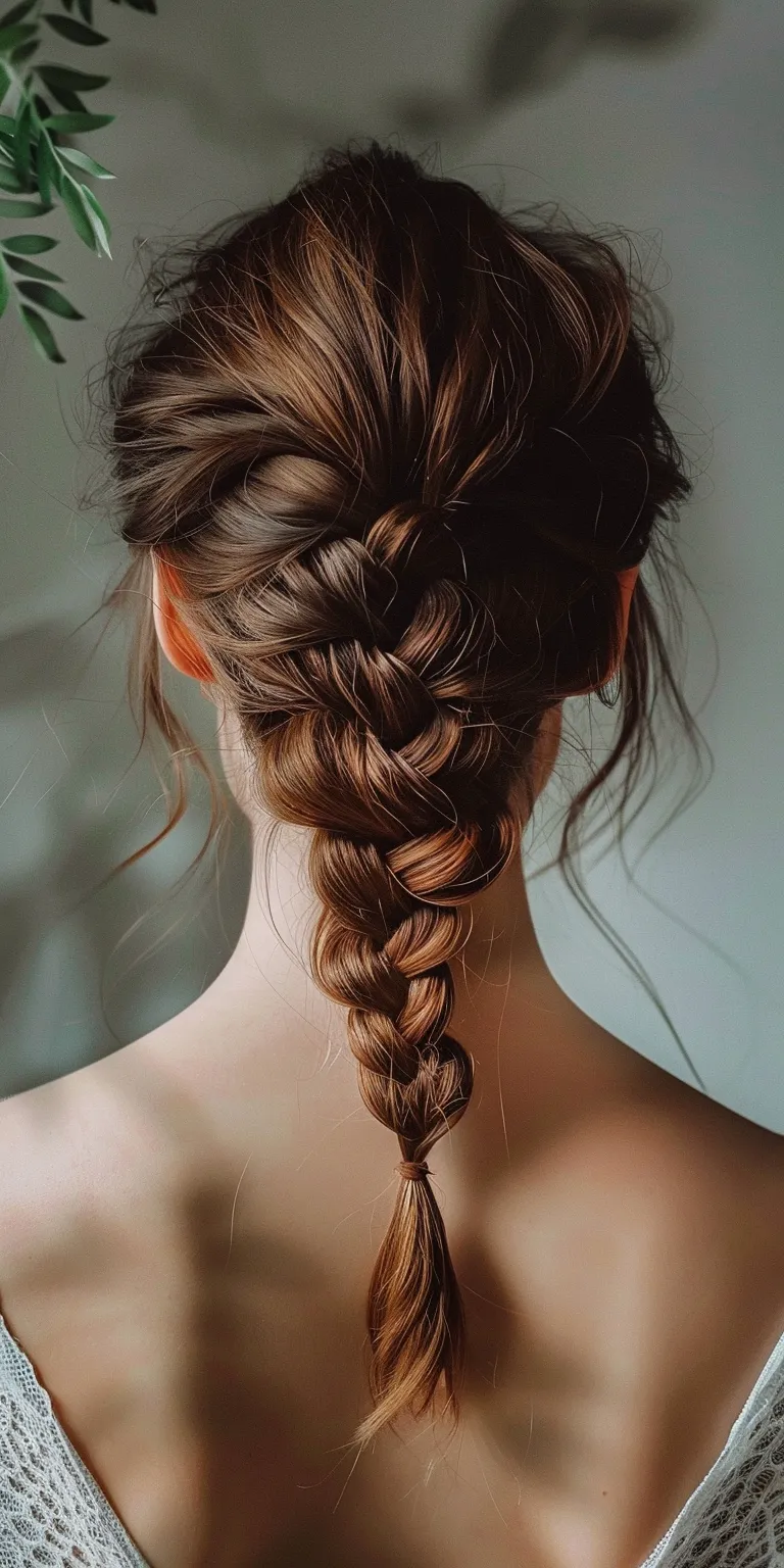 knotless hairstyles French braid, Braid, Waterfall braids, Boho Chignon