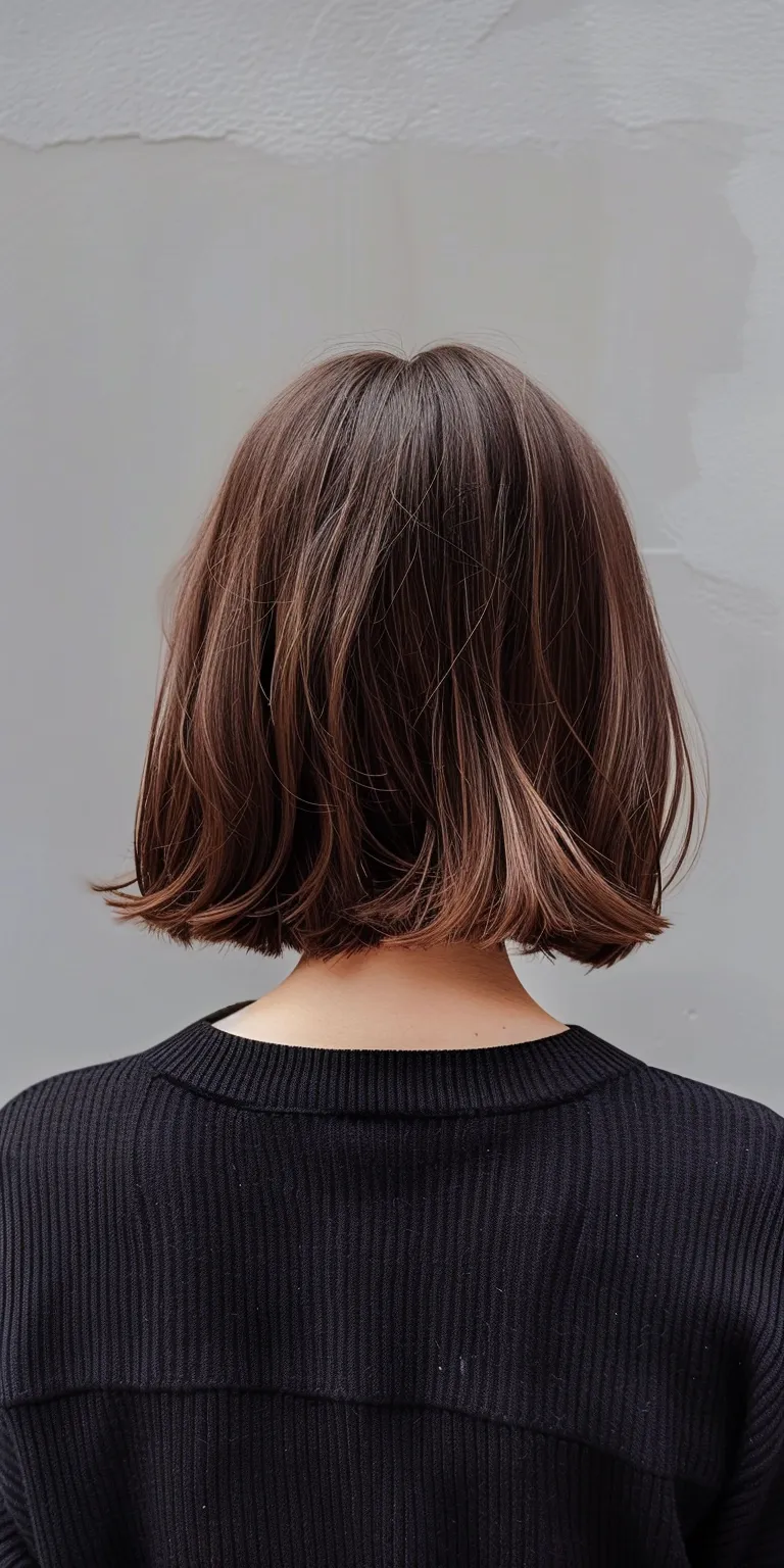 haircuts for medium length hair Asymmetric cut, Bob Layered hair, Short brush Japanese women's hairstyles