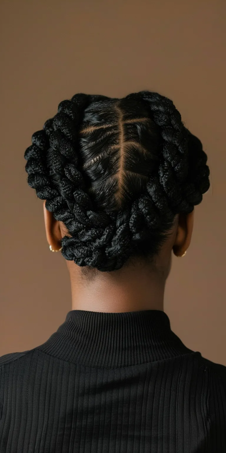 natural hair braid styles French twist, Hair twists, Waterfall braids, Crochet Finger wave