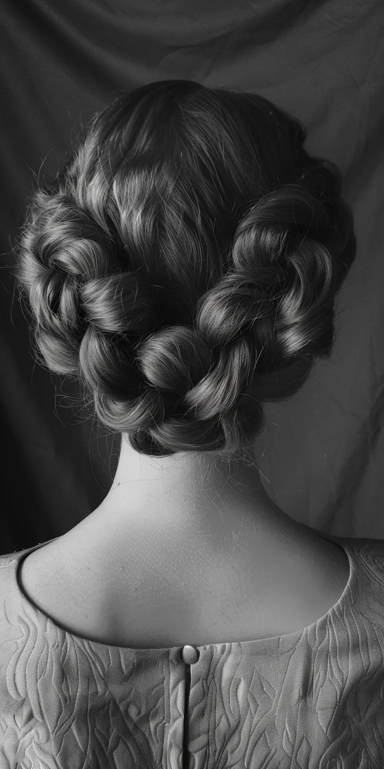 40s hairstyles Chignon, Milkmaid braid, Updo, French Waterfall braids