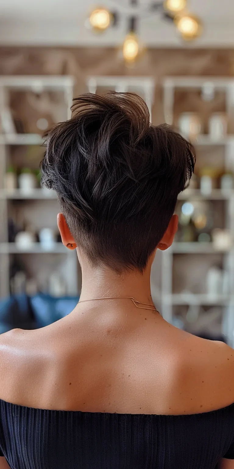 haircuts for short hair Asymmetric cut, Updo, Chignon, Pixie French twist