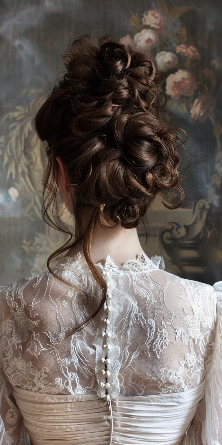 victorian hairstyles Updo, Milkmaid braid, Chignon, French twist