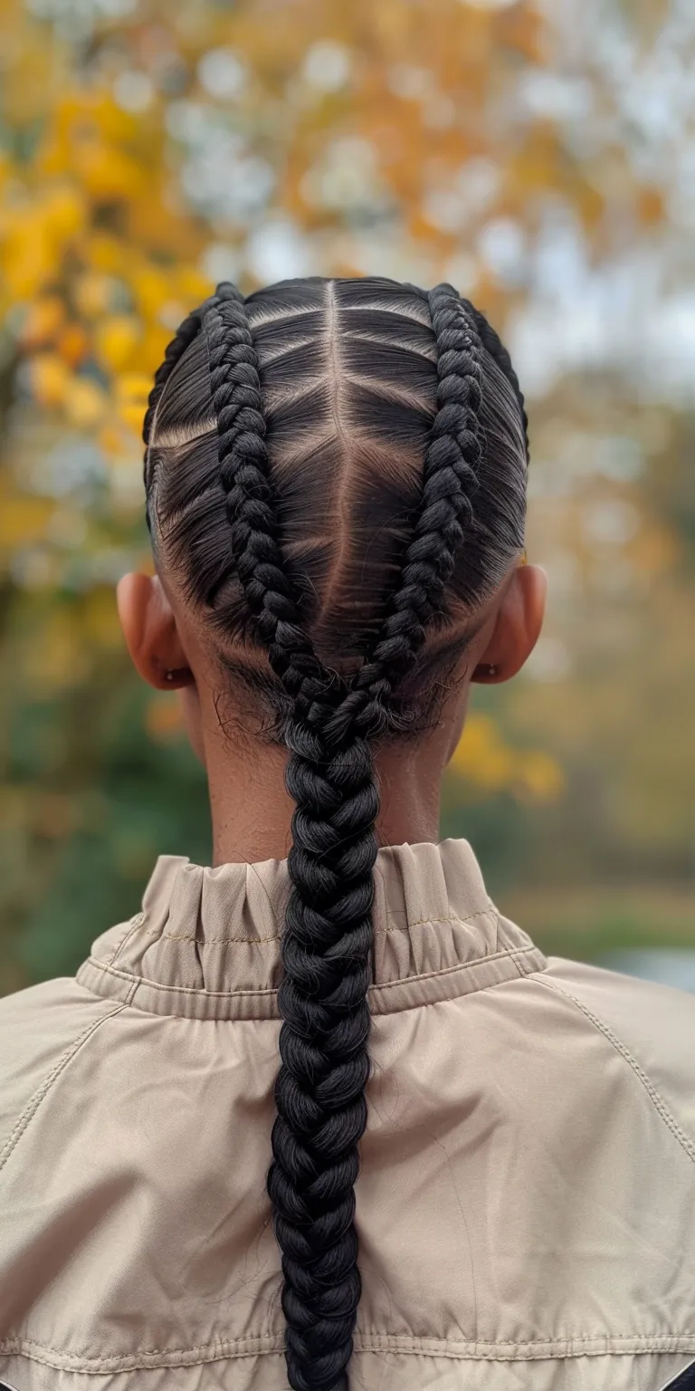 cornrow braids ponytail French twist, Cornrows, Waterfall braids, braid, Hair twists