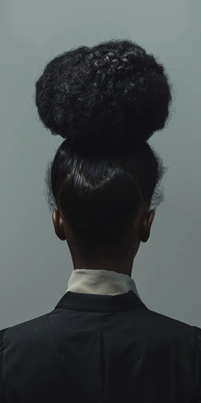 ball hairstyles Afro puffs, Kinky hair, Chignon, Pompadour, Updo