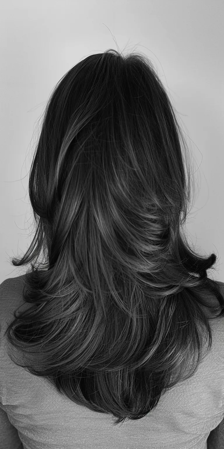 medium length layered haircuts Layered hair, Asymmetric cut, Ringlets, Chignon, Kiss curl