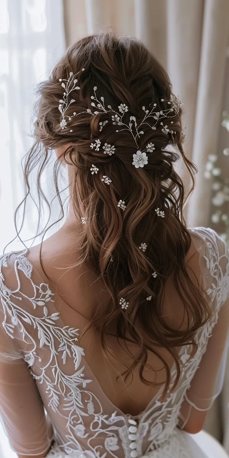 wedding hairstyles for long hair Boho braids, Waterfall Milkmaid braid, Updo, Braid