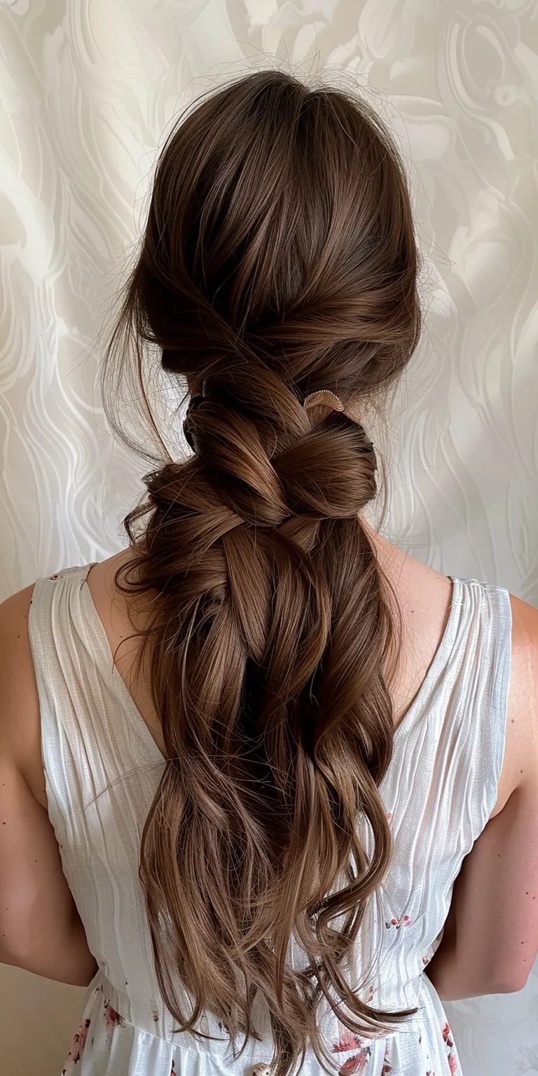 hair styles for long Waterfall braids, French braid, Braid, Updo, twist