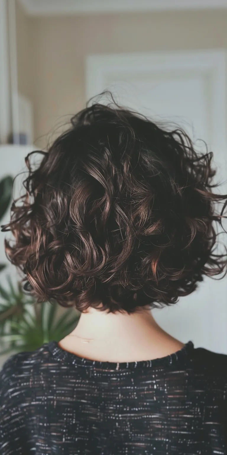 short feminine haircuts Digital perm, Asymmetric cut, Ringlets, Updo, Curly hair