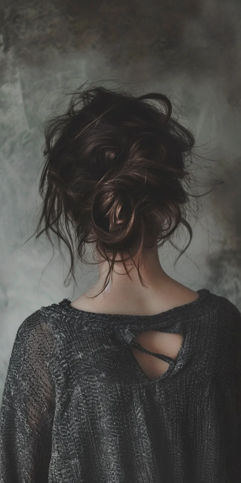 grunge hairstyles Chignon, Updo, Layered hair, Milkmaid braid, Feathered hair