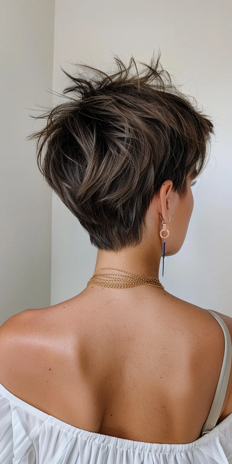 short pixie haircuts for women Asymmetric cut, Chignon, Pixie Updo, French twist