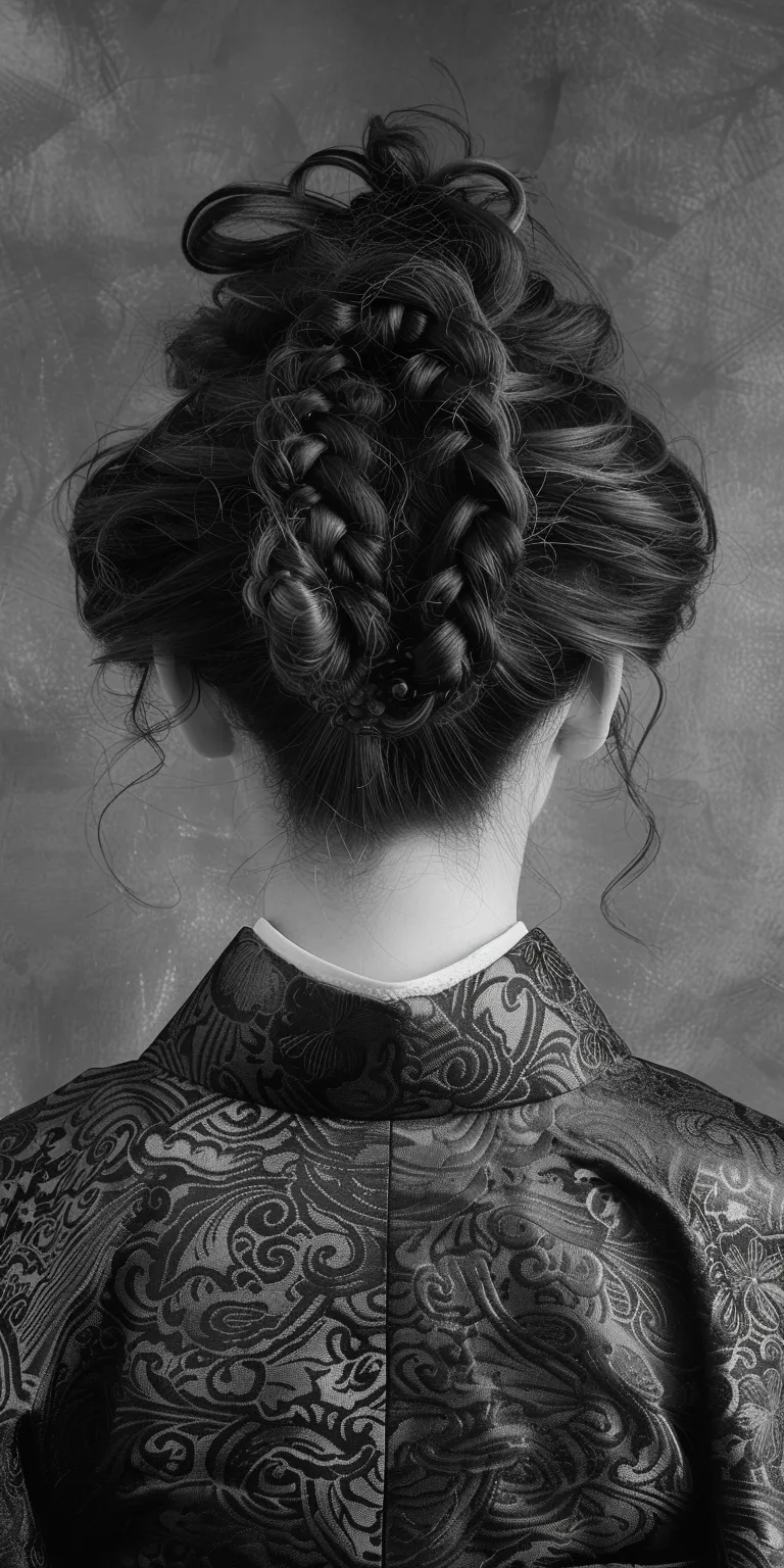 samurai hairstyle Updo, French braid, Waterfall braids, Milkmaid Braid