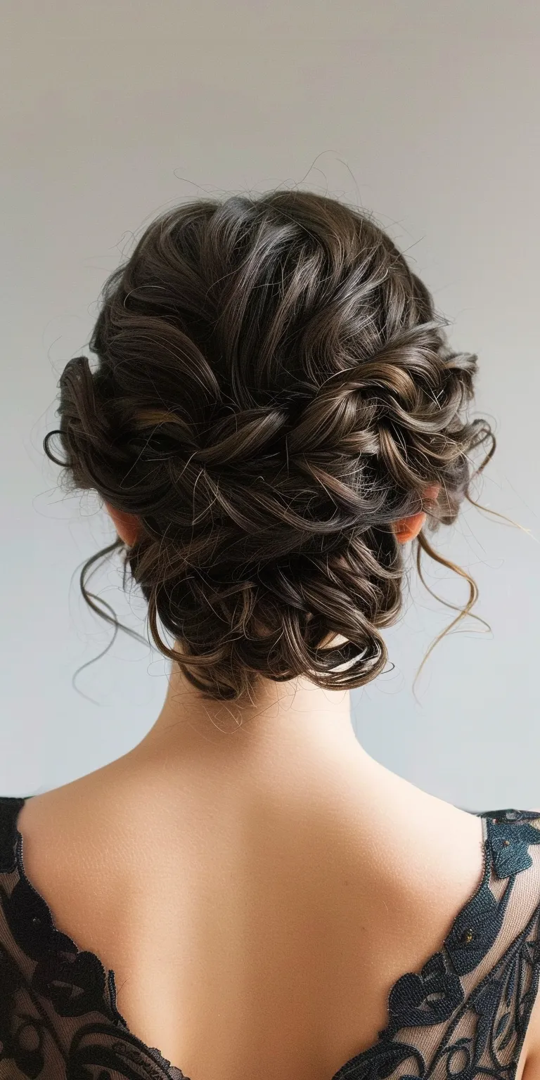 wedding hairstyles Updo, Waterfall braids, Chignon, Milkmaid braid, French braid