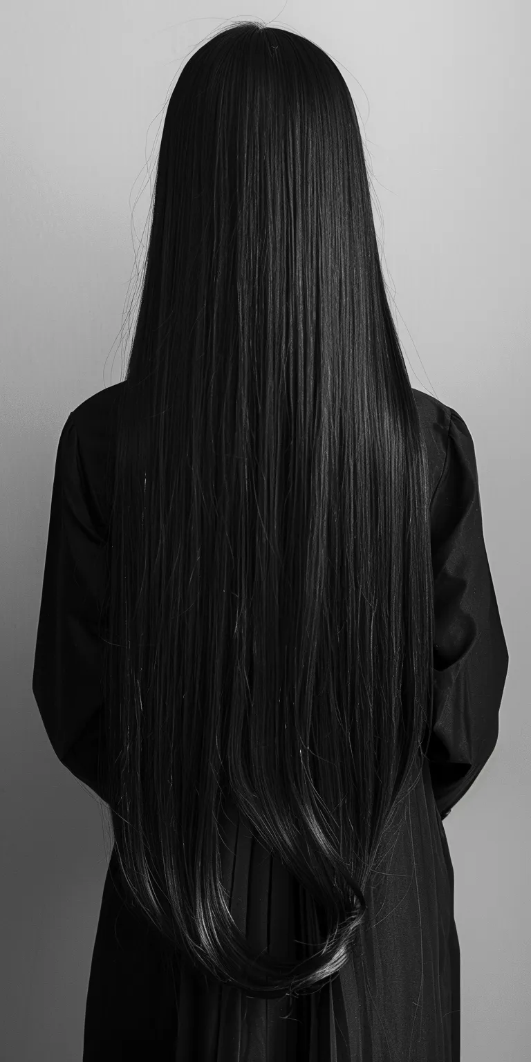 haircuts for long straight hair Layered hair, Asymmetric cut, Long Japanese women's hairstyles, Curtained