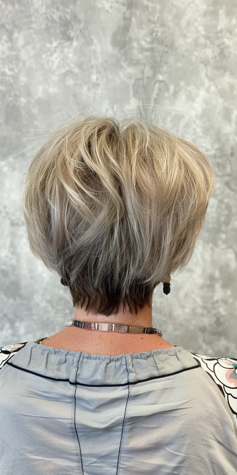 haircuts for older women with thin hair Asymmetric cut, Short brush Digital perm, French twist, Professional cut