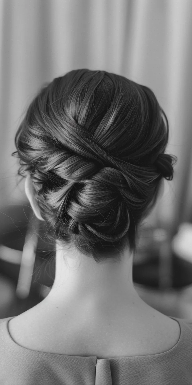 short hair wedding styles Chignon, Updo, Milkmaid braid, French Waterfall braids