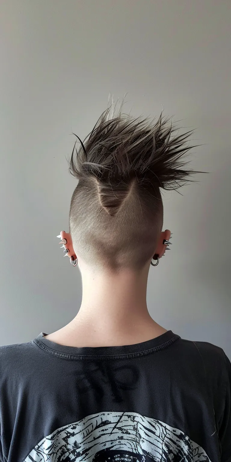 punk hairstyle Mohawk, Pompadour, Butterfly haircut, Asymmetric cut, Short back and sides