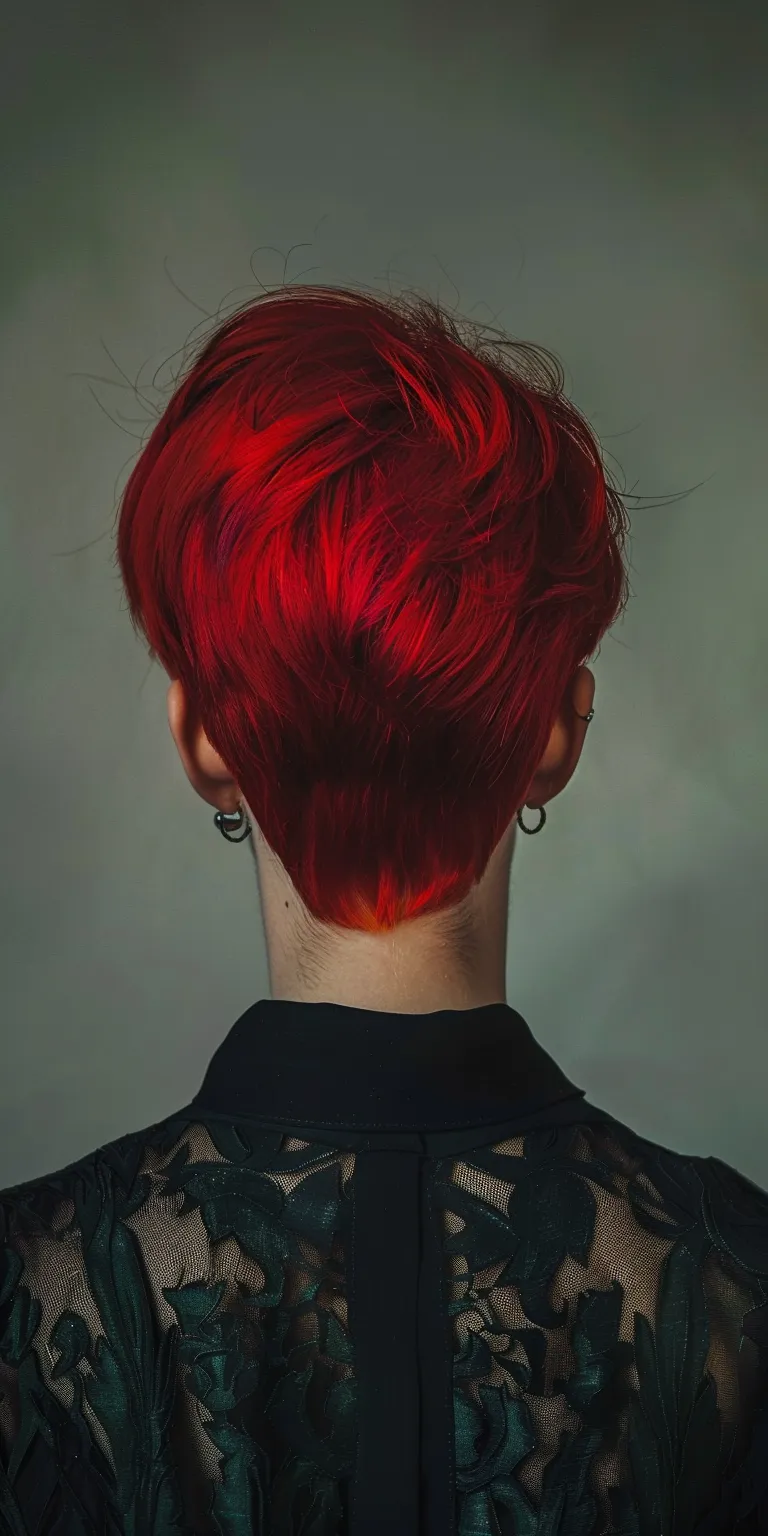 short red hair styles Asymmetric cut, Pompadour, Feathered hair, Butterfly haircut, Mohawk