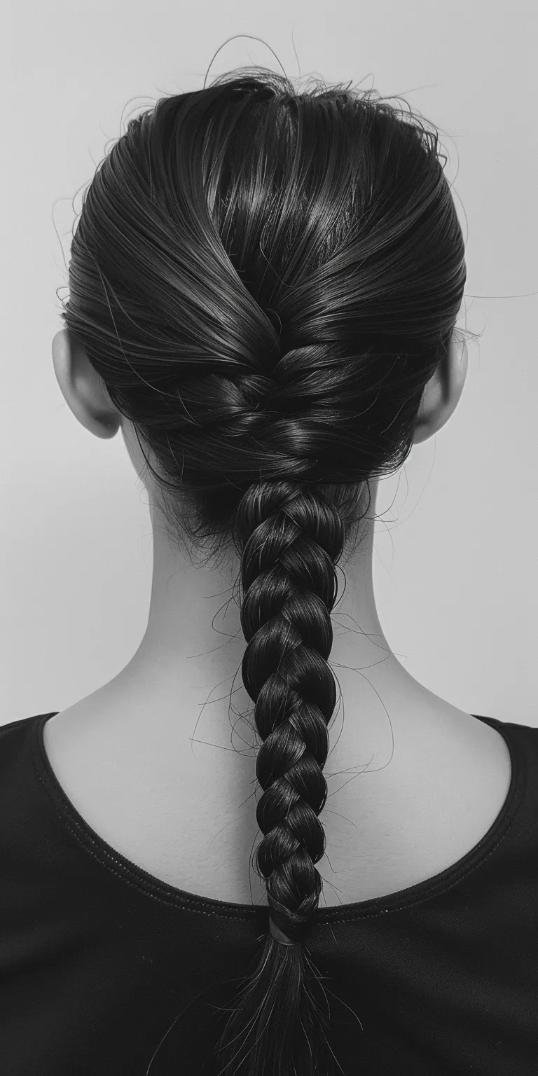 slick back ponytail French braid, Braid, Waterfall braids, twist, Boho braids