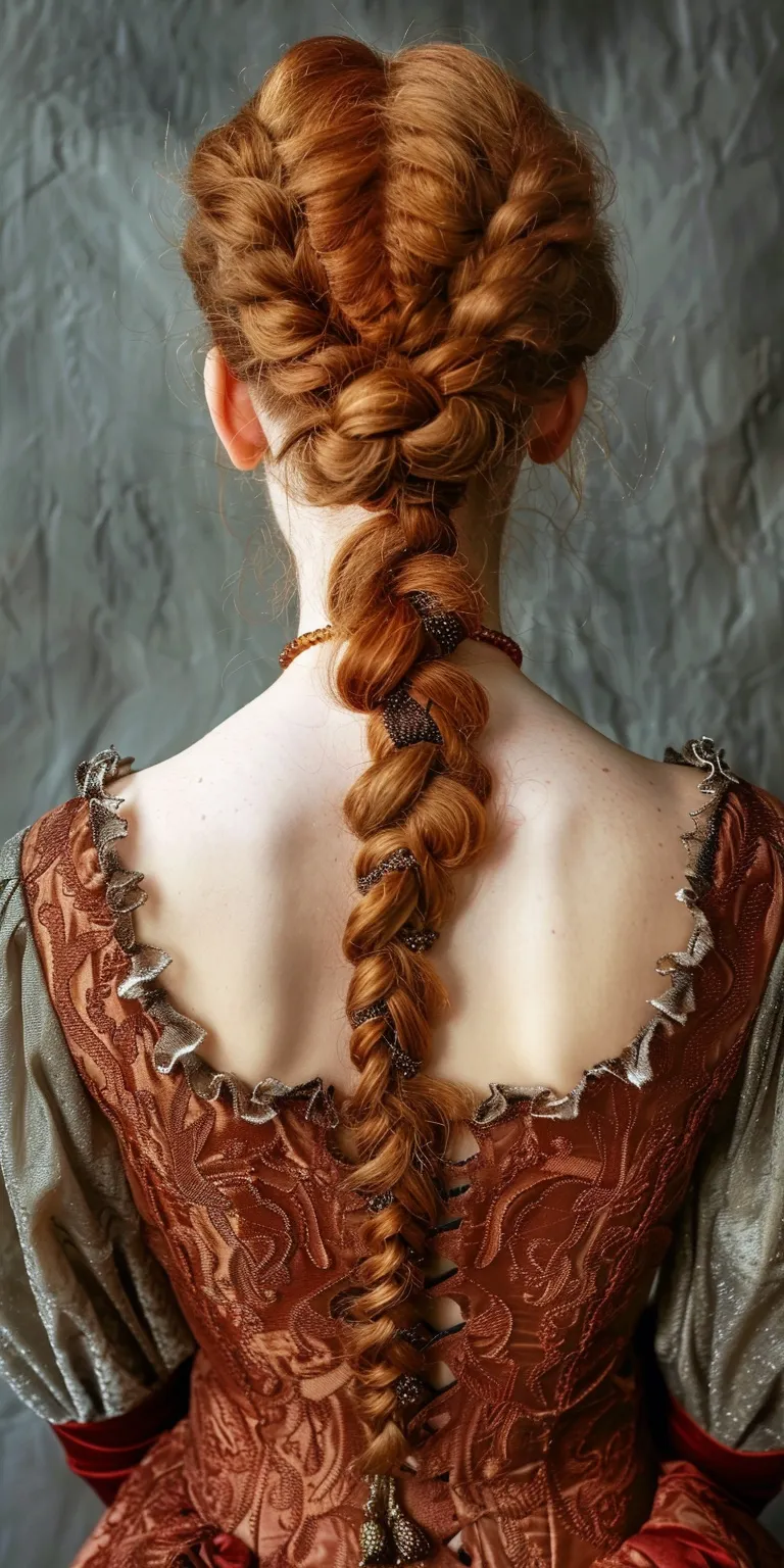 medieval hairstyles French braid, Braid, Boho braids, Milkmaid Waterfall braids