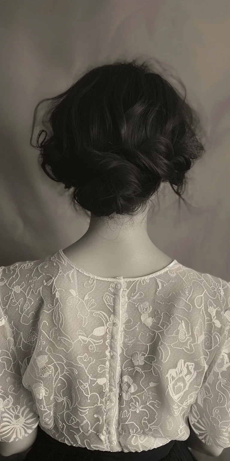 pomade Milkmaid braid, Updo, Chignon, Japanese women's hairstyles, Finger wave