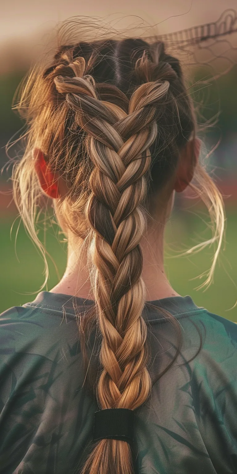 softball hairstyles French braid, Braid, Waterfall braids, Boho Hair twists