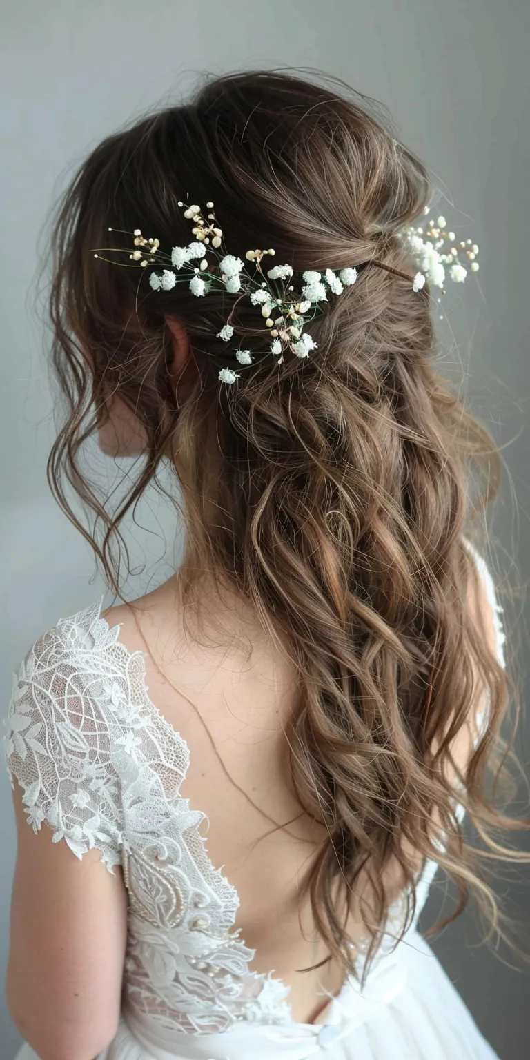 wedding hairstyles for medium hair Boho braids, Milkmaid braid, Updo, Layered hair, Waterfall braids