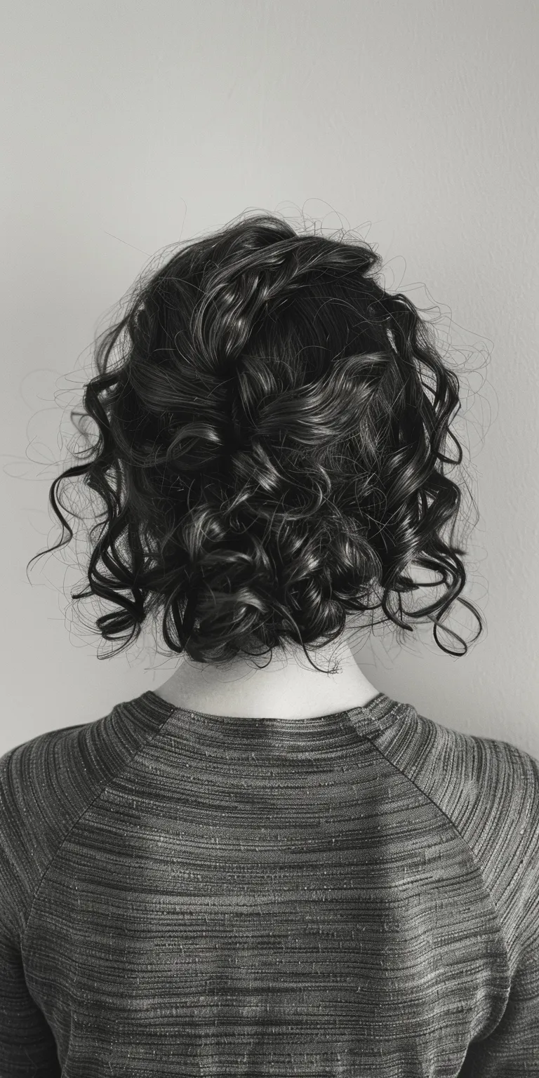 haircuts for curly hair Ringlets, Digital perm, Milkmaid braid, Curly hair, Updo