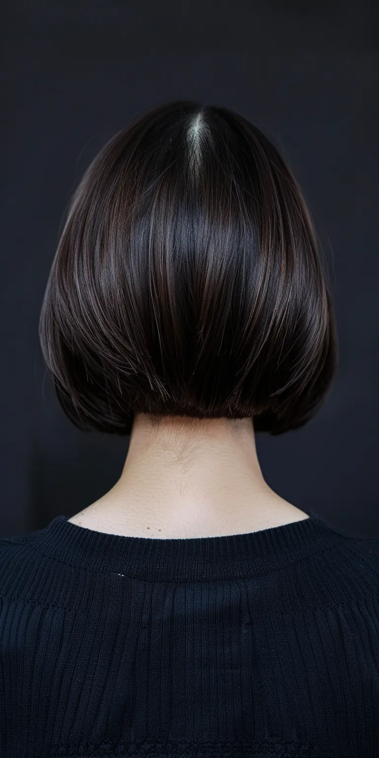 short thin hairstyles Asymmetric cut, Bob Short brush Japanese women's hairstyles, Chignon