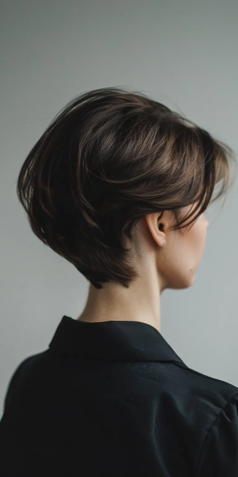 modern haircuts for women Asymmetric cut, Chignon, Updo, Layered hair, Japanese women's hairstyles