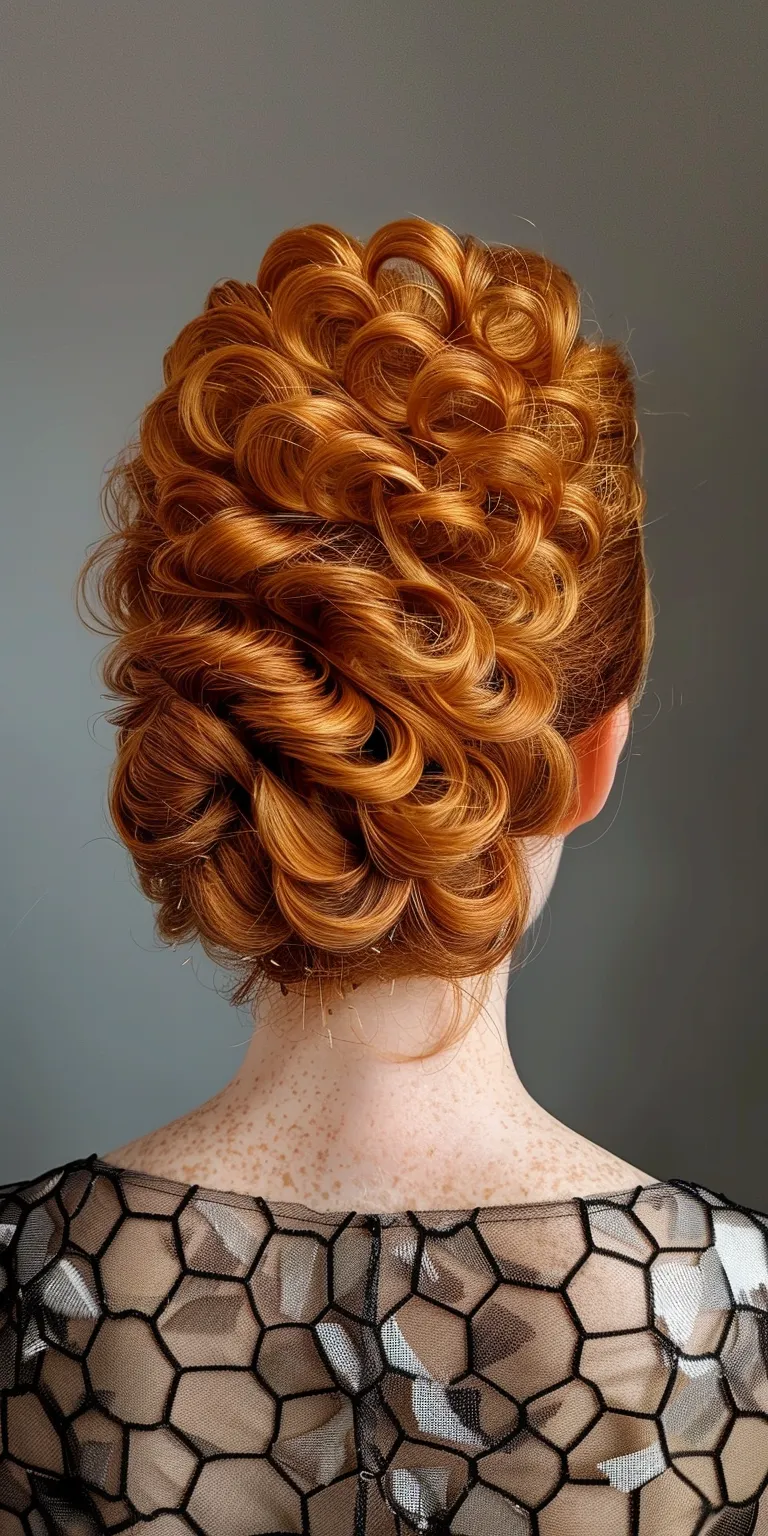 bee hive hair style Updo, Milkmaid braid, French twist, Chignon, braid