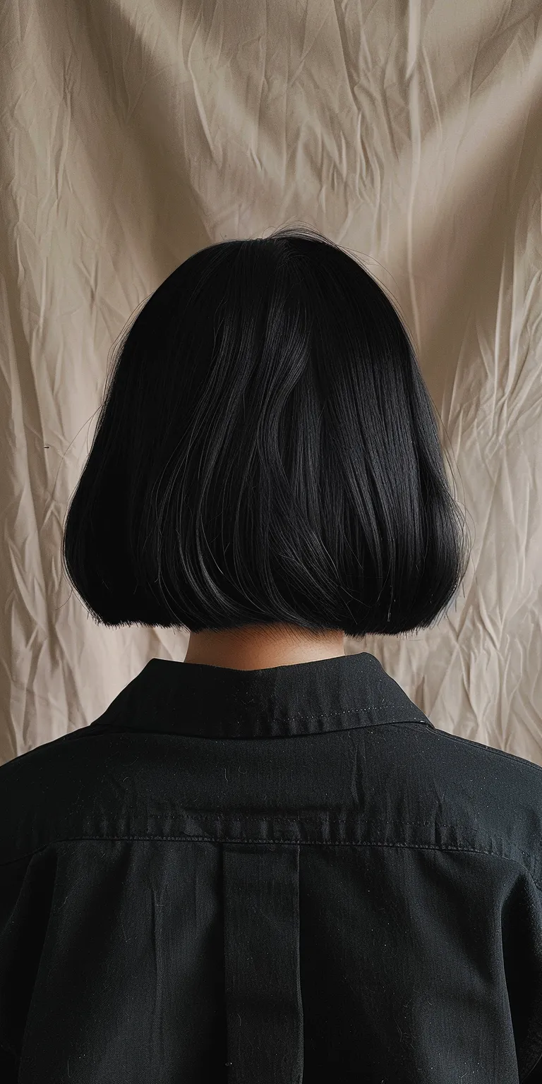 haircuts with bangs Asymmetric cut, Bob Short brush Japanese women's hairstyles, Butterfly haircut