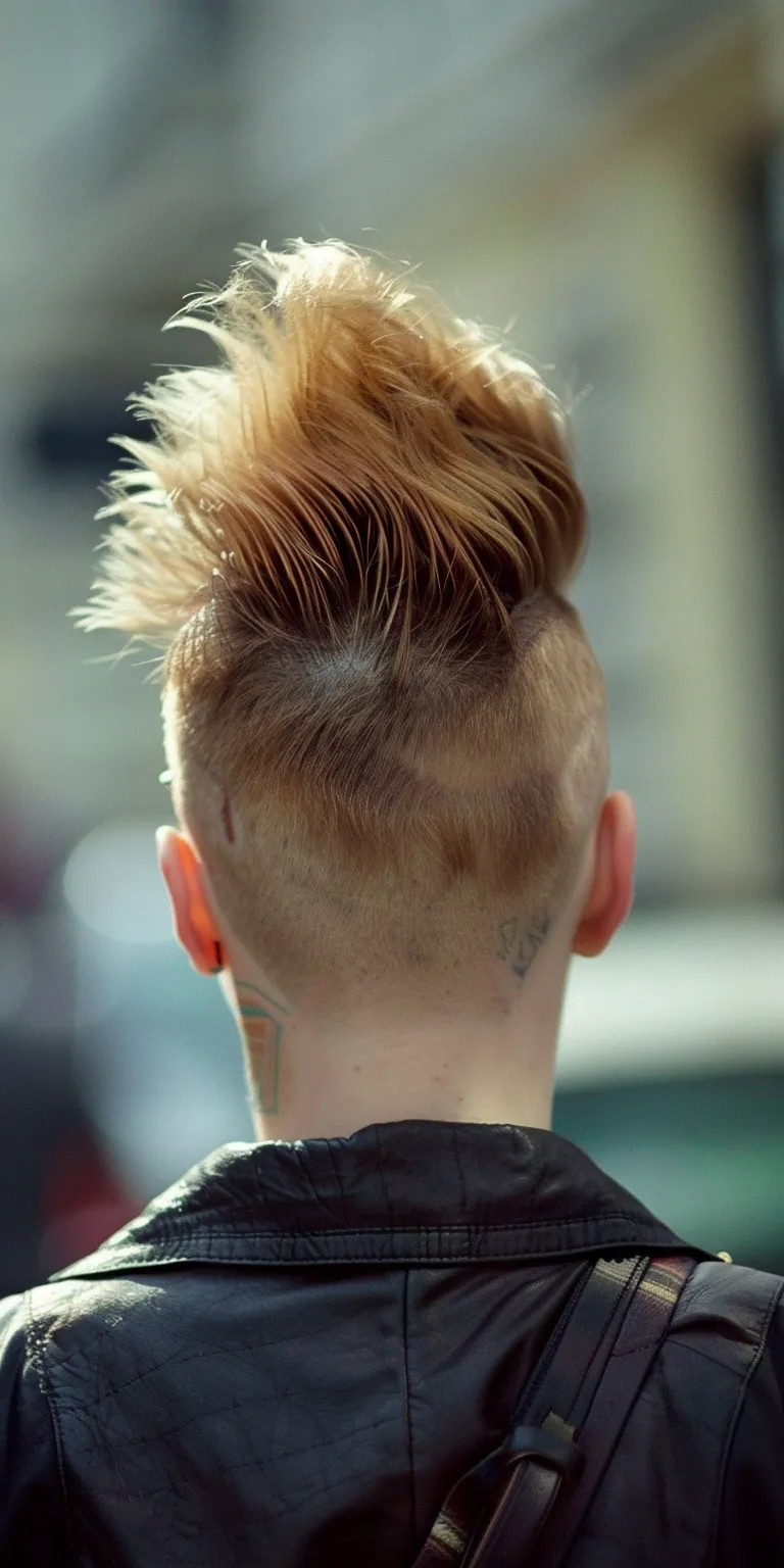 mohawk hairstyle Mohawk, Pompadour, Hi-top fade, Feathered hair, Short back and sides