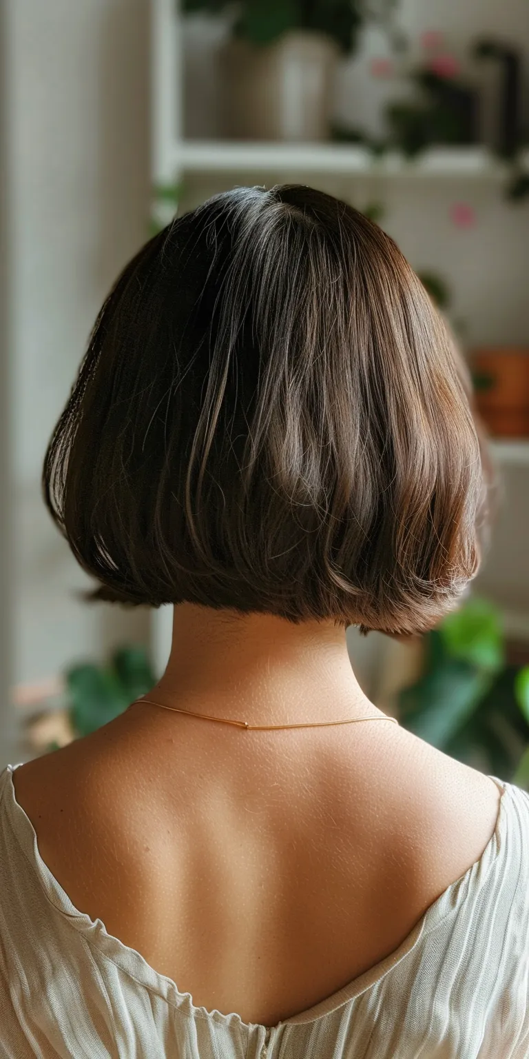 short bob haircuts for women Asymmetric cut, Bob Short brush Japanese women's hairstyles, Chignon