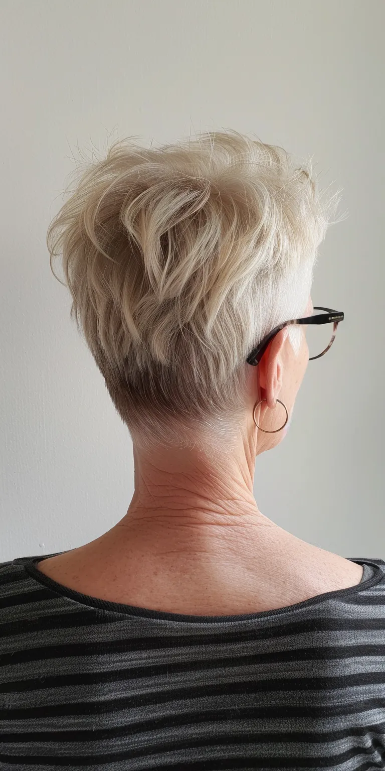 short hairstyles for thin hair over 50 Short brush cut, Asymmetric Pompadour, Digital perm, Professional cut