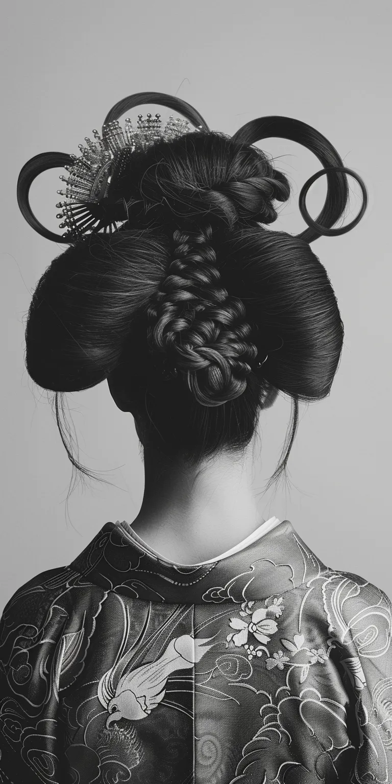 samurai hairstyle Japanese women's hairstyles, Updo, Chignon, Milkmaid braid, French twist