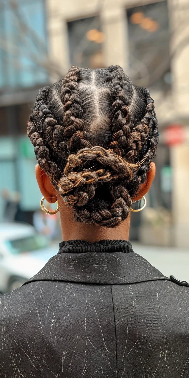 peek a boo knotless braids French twist, Hair twists, Waterfall braids, Finger wave, Updo