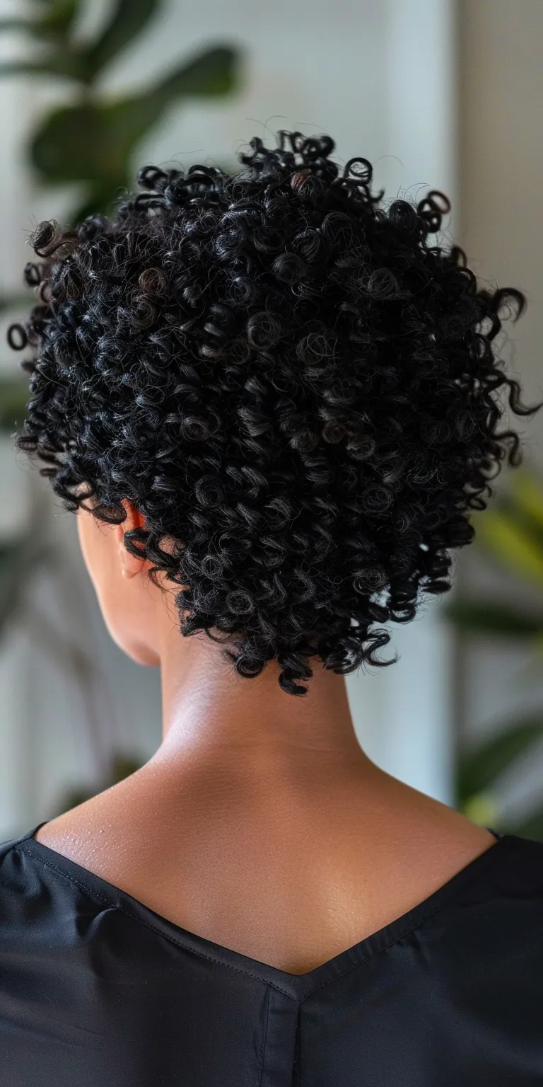 curly hairstyles for short hair Digital perm, Kinky hair, Jheri curl, Afro puffs, Asymmetric cut