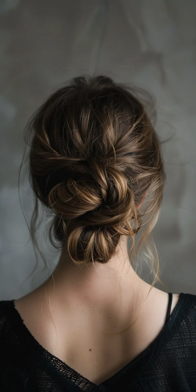 hairstyles for thin hair Chignon, Updo, French twist, braid, Milkmaid braid