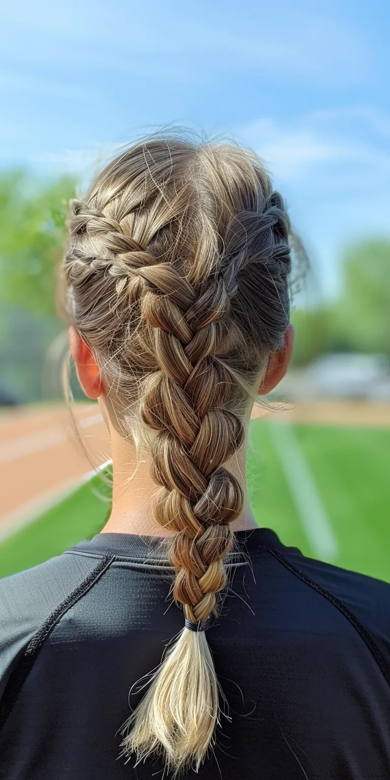 softball hairstyles French braid, Braid, Waterfall braids, twist, Boho braids