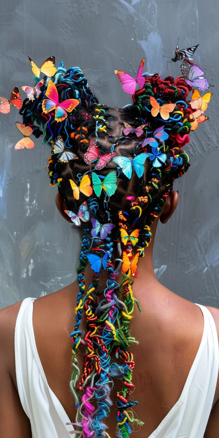 butterfly locs with color Butterfly haircut, Feathered hair, Beehive, Layered Digital perm