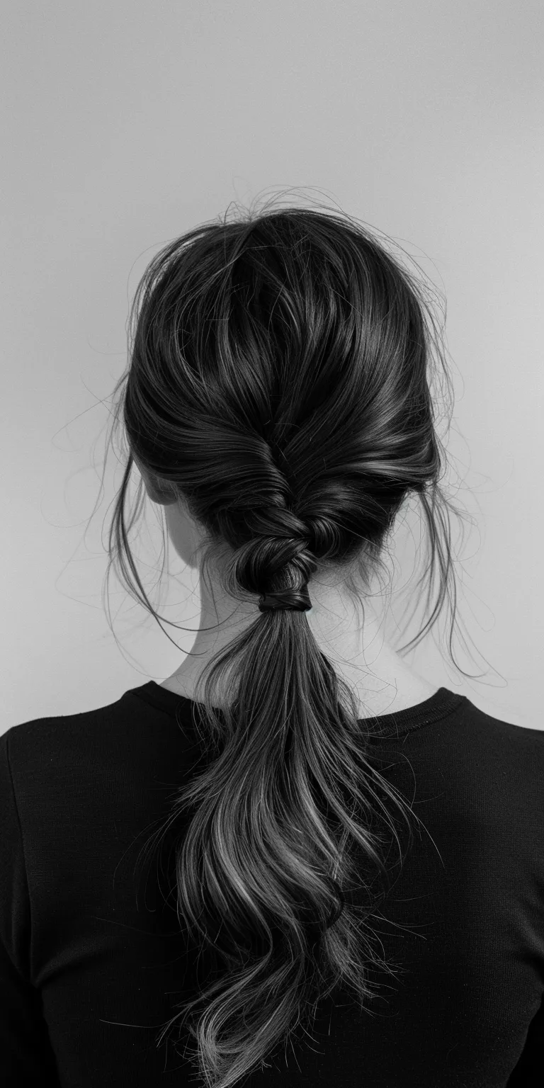 curtain bangs ponytail Chignon, French twist, braid, Updo, Braid