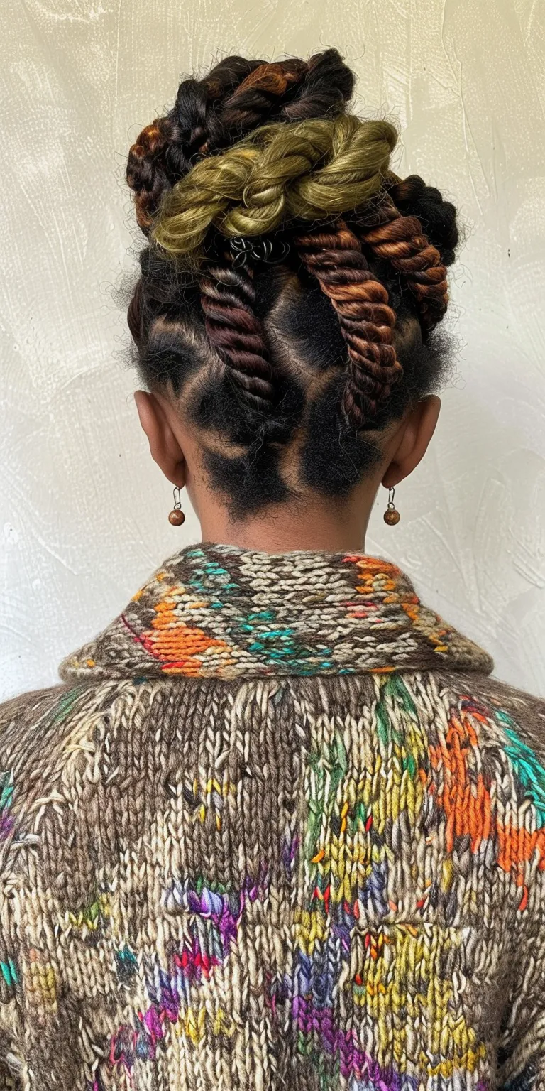 crochet hair styles French twist, Waterfall braids, Boho Updo, Hair twists