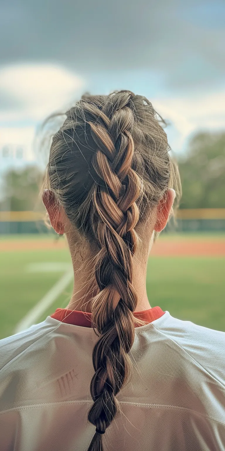 softball hairstyles Braid, French braid, Waterfall braids, twist, Boho braids