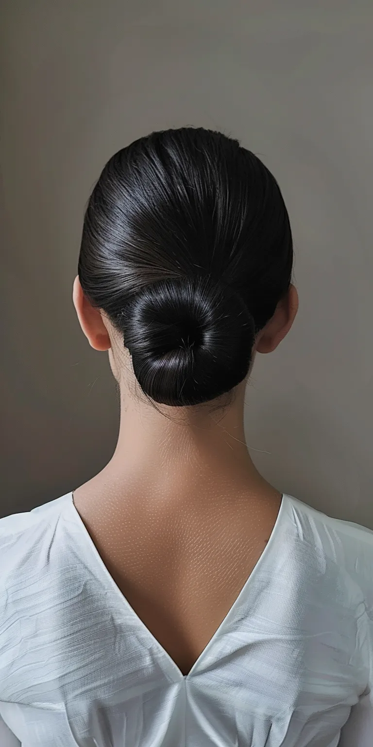 slick back bun Chignon, Japanese women's hairstyles, French twist, Updo, Ballerina