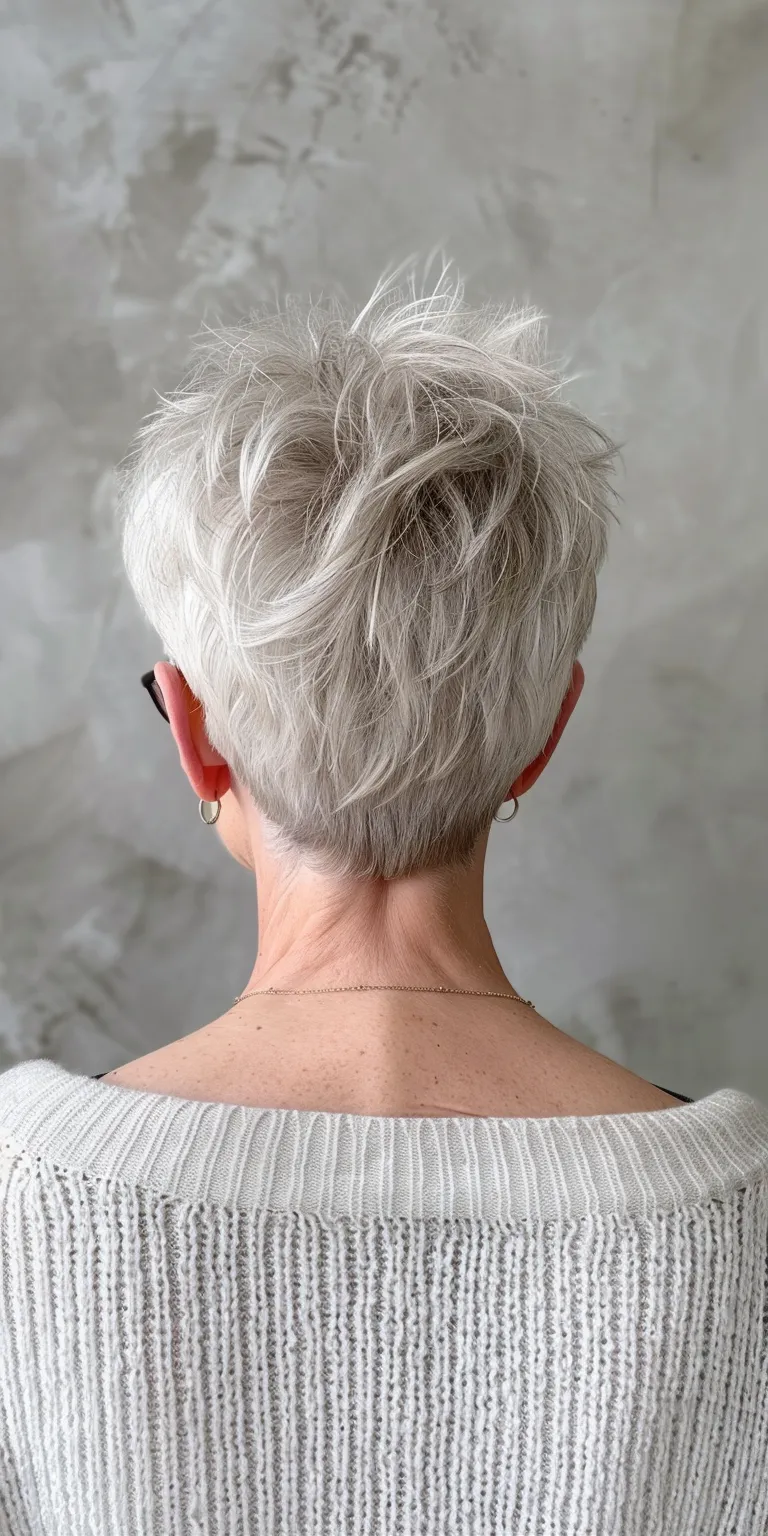 short edgy haircuts Asymmetric cut, Short brush Pompadour, Digital perm, Pixie cut