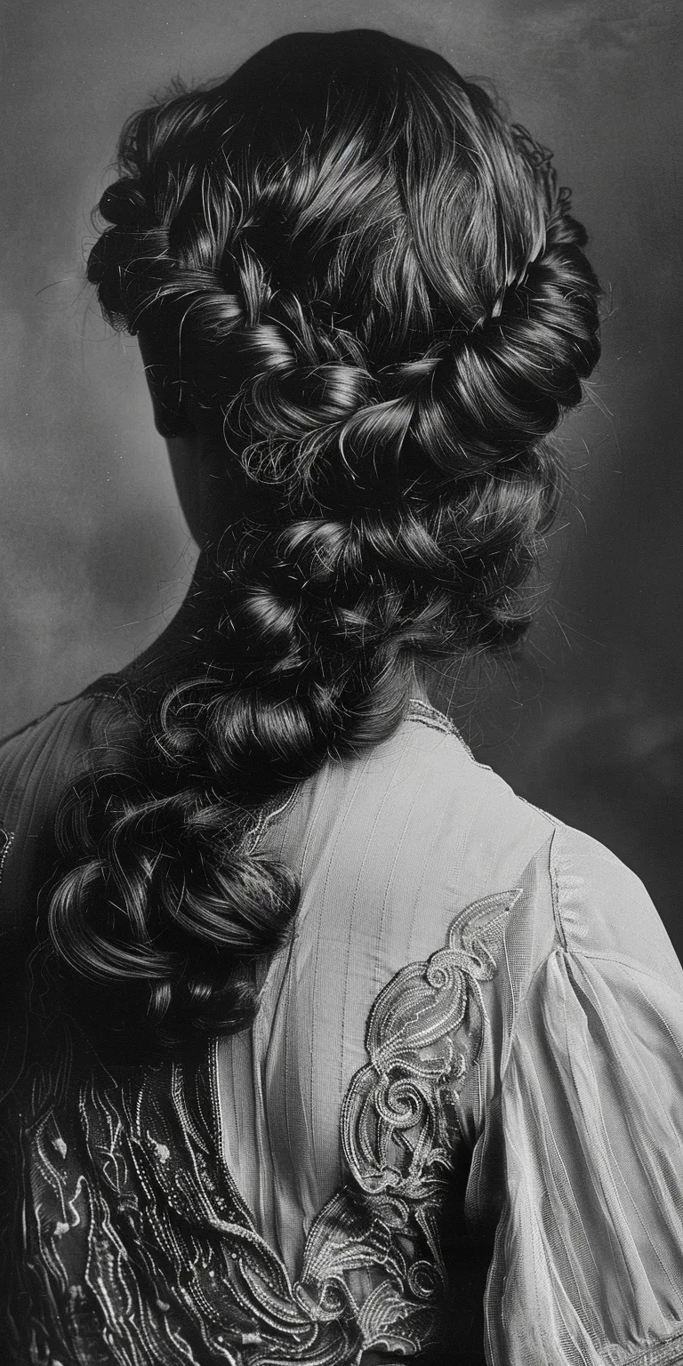 1920s hairstyles for long hair Historical Christian hairstyles, Milkmaid braid, French Updo, Japanese women's