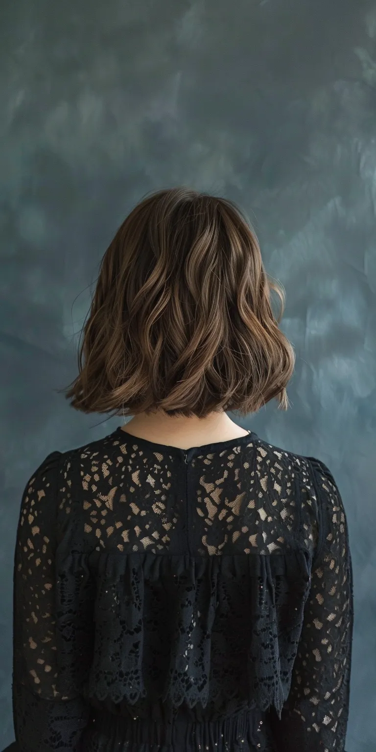 choppy hairstyles Digital perm, Bob cut, Asymmetric Layered hair, Short hair